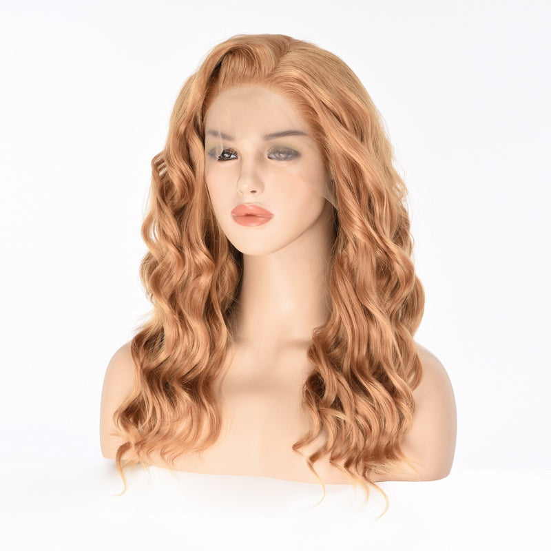 Mstrisha Mix Orange Synthetic Lace Front Wig Mid-Length Heat Resistant Fiber Hair Wig